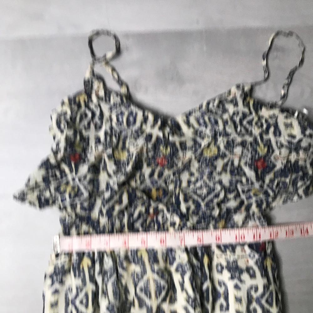 JOIE IVORY NAVY 100% SILK MAXI DRESS FLORAL RESORT WOMENS SMALL - Picture 5 of 9